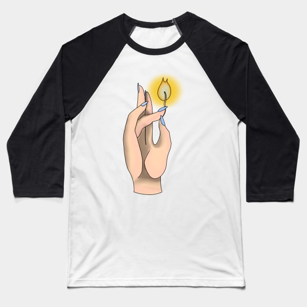 Flame Baseball T-Shirt by lizajambalaya